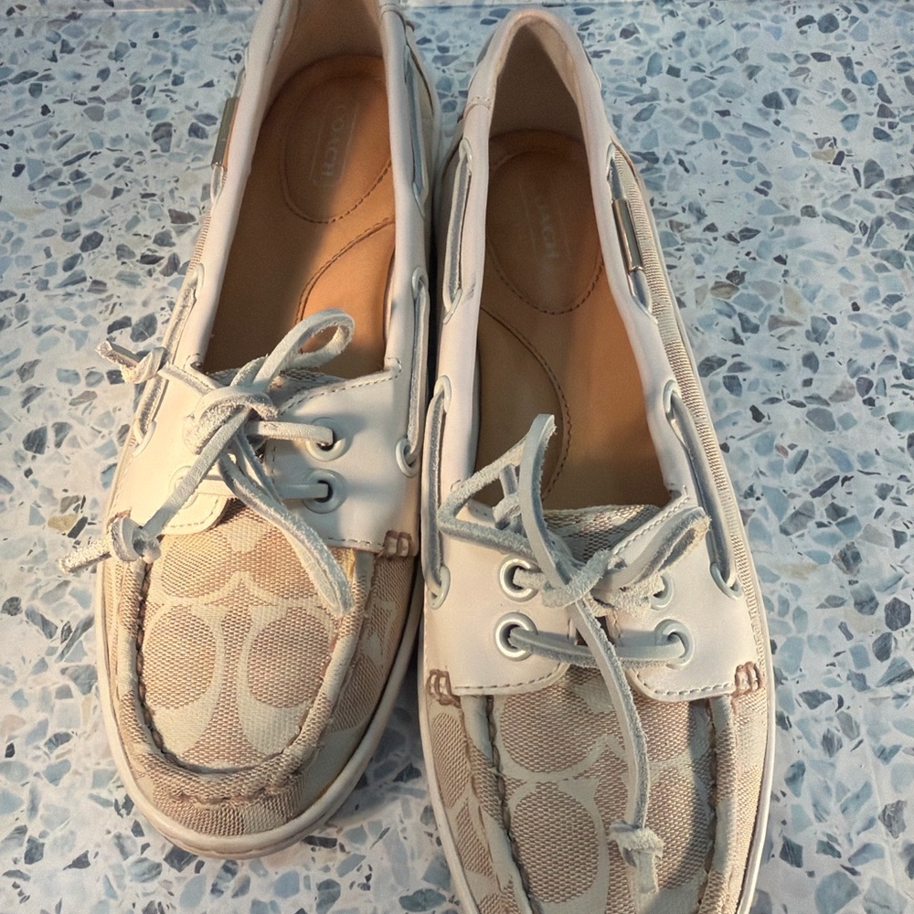 Coach Richelle Q278 Canvas Signature Loafers Boat Shoes Women’s 8B - Picture 5 of 7